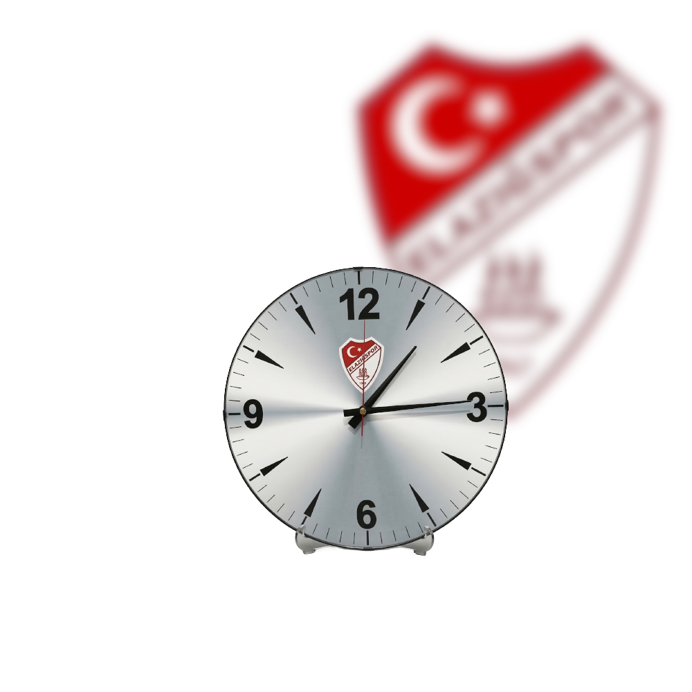 Elazığspor amblemli dekoratif masa saati